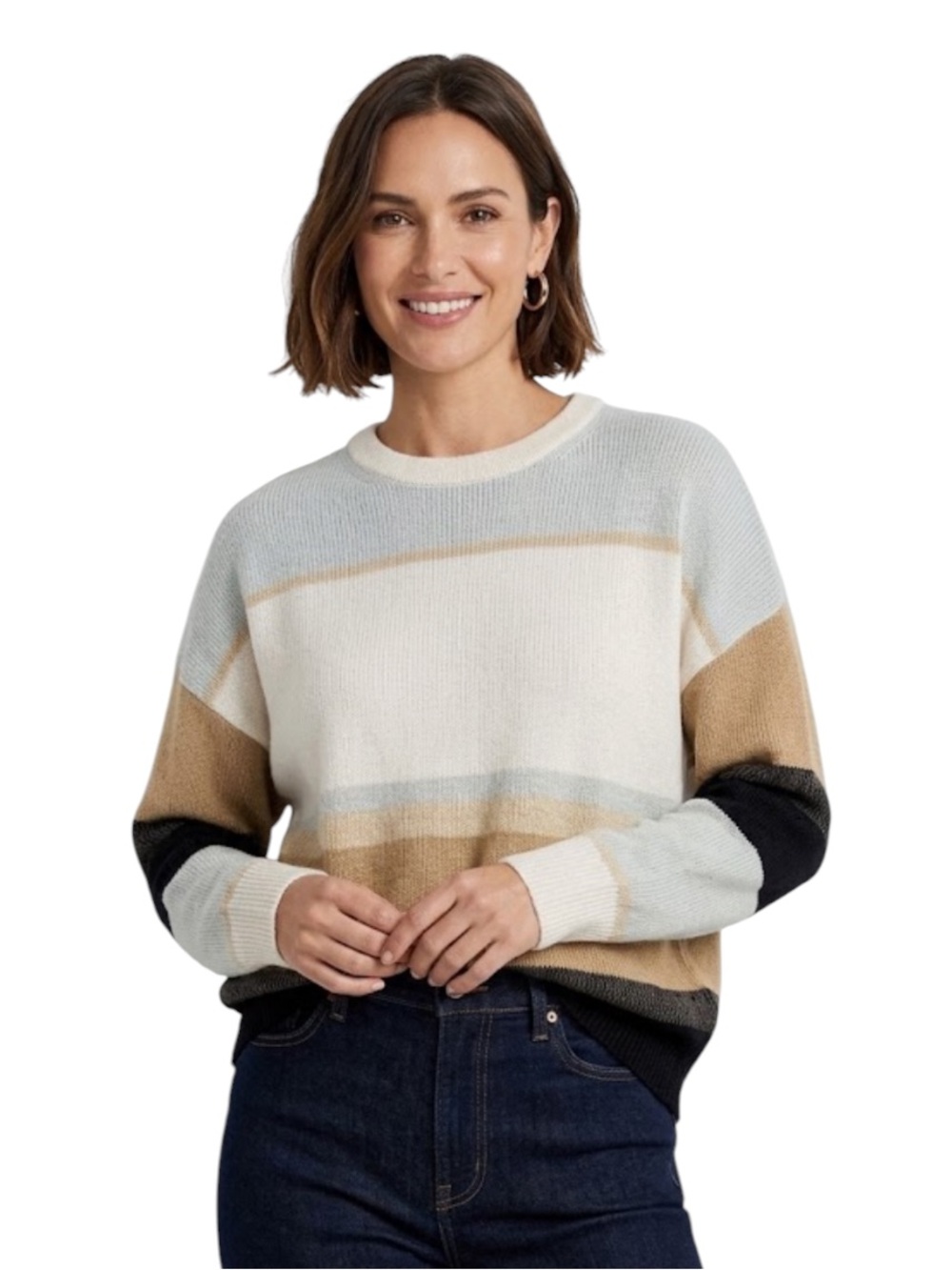 NWT Missoni Cashmere Metallic Stripe Sweater Neutral Knit Pullover Size 44